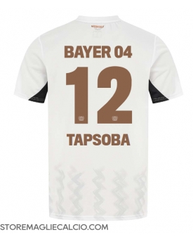 Bayer Leverkusen Edmond Tapsoba #12 Maglia Gara Trasferta Repliche 2024-25